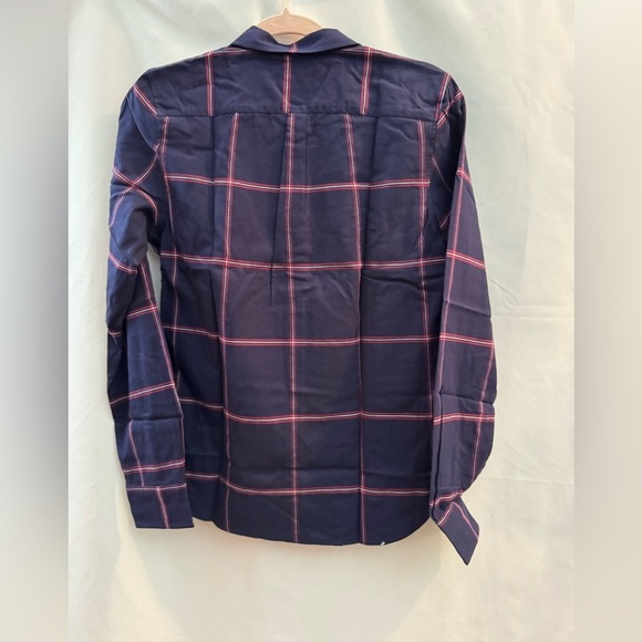 Untuckit Mavrodaphne Long Sleeve Button Down Shirt Blue Stripe 6 - Picture 2 of 7